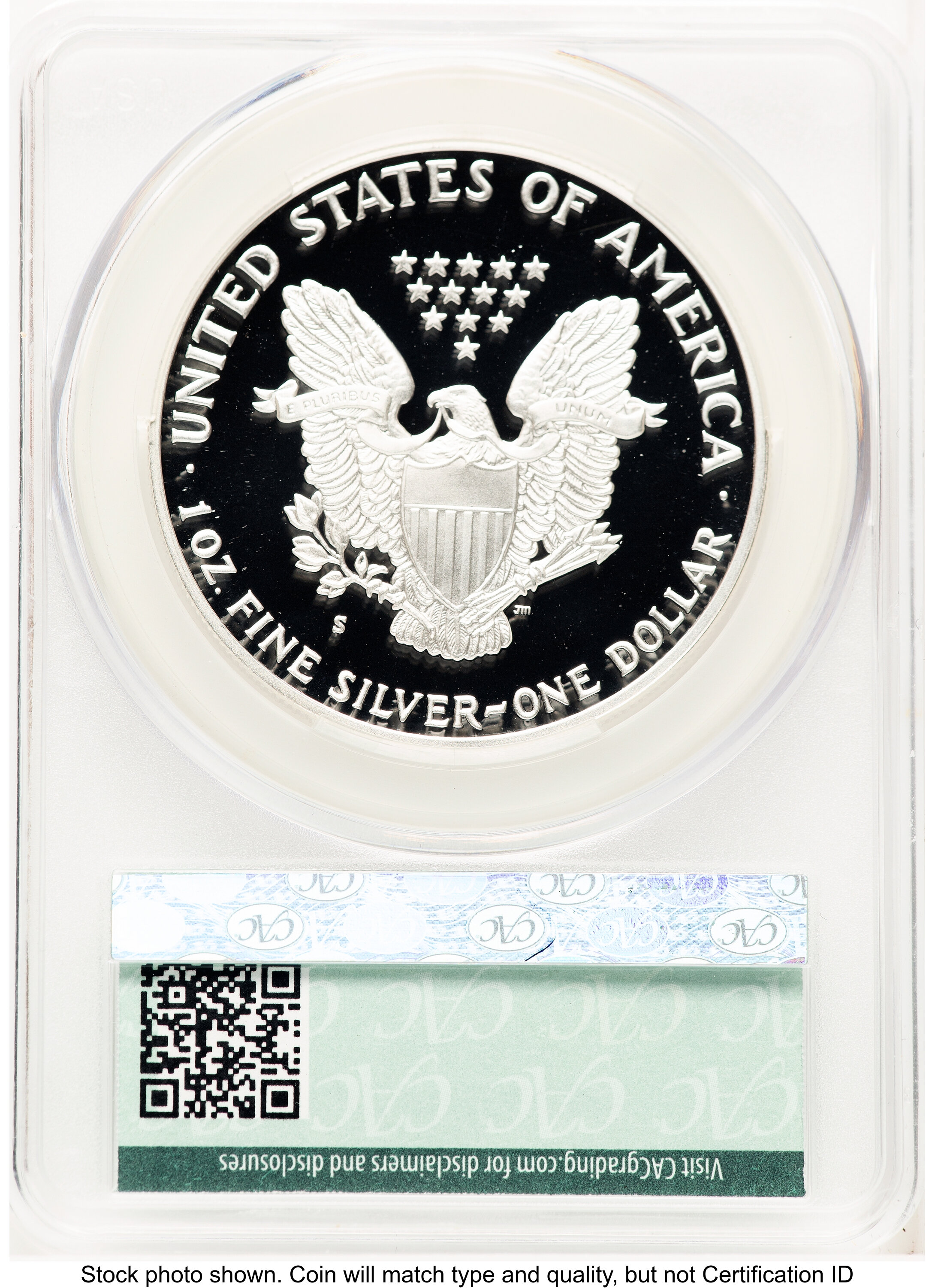 1986-S Proof Silver Eagle 1 oz Non Designation CACG PR70 - LCR Coin