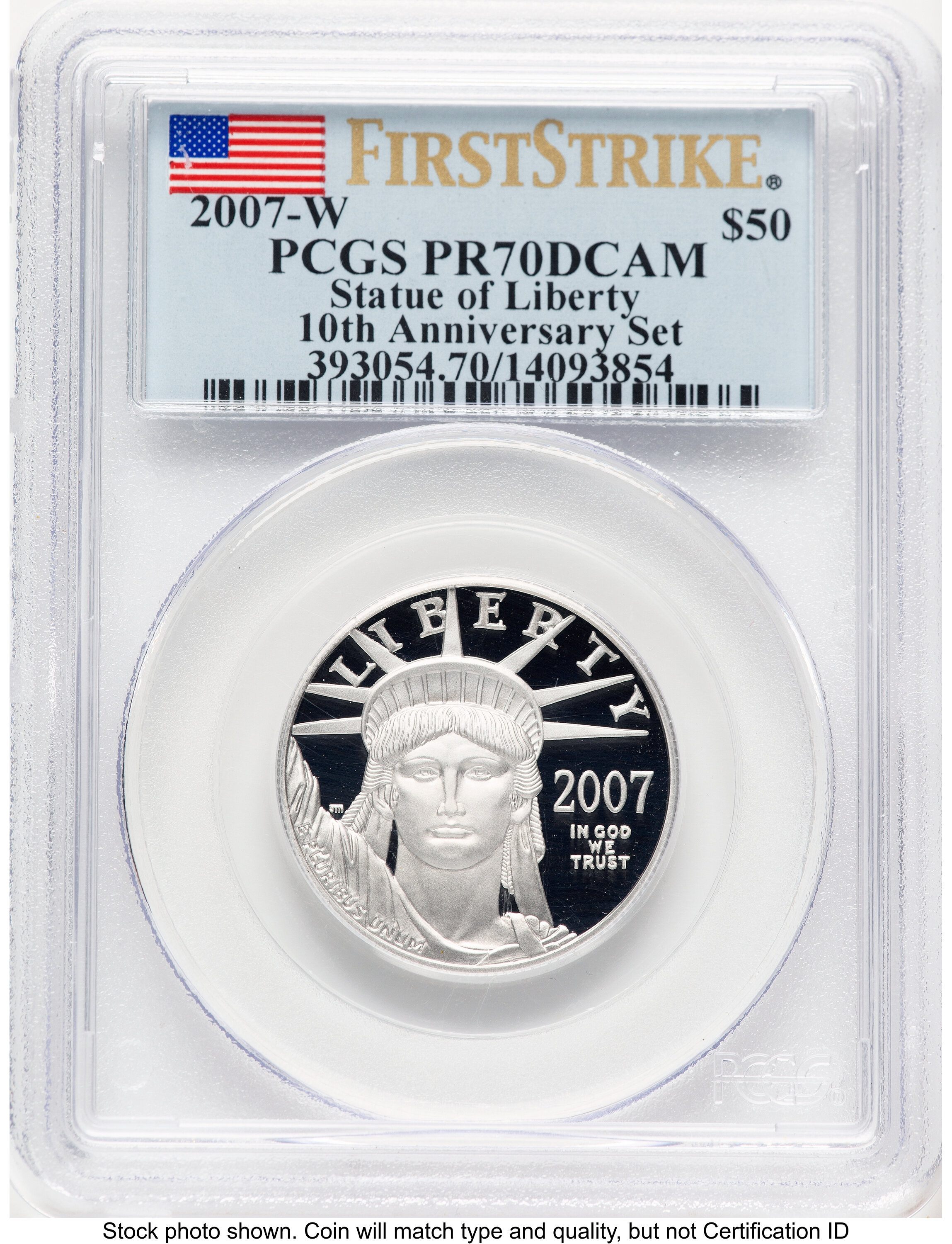 まーちゃん PCGS PR70☆2007 アメリカ プラチナ イーグル 2007-W Proof Platinum Eagle 1/2 oz FS Flag PCGS PR70 - LCR Coin