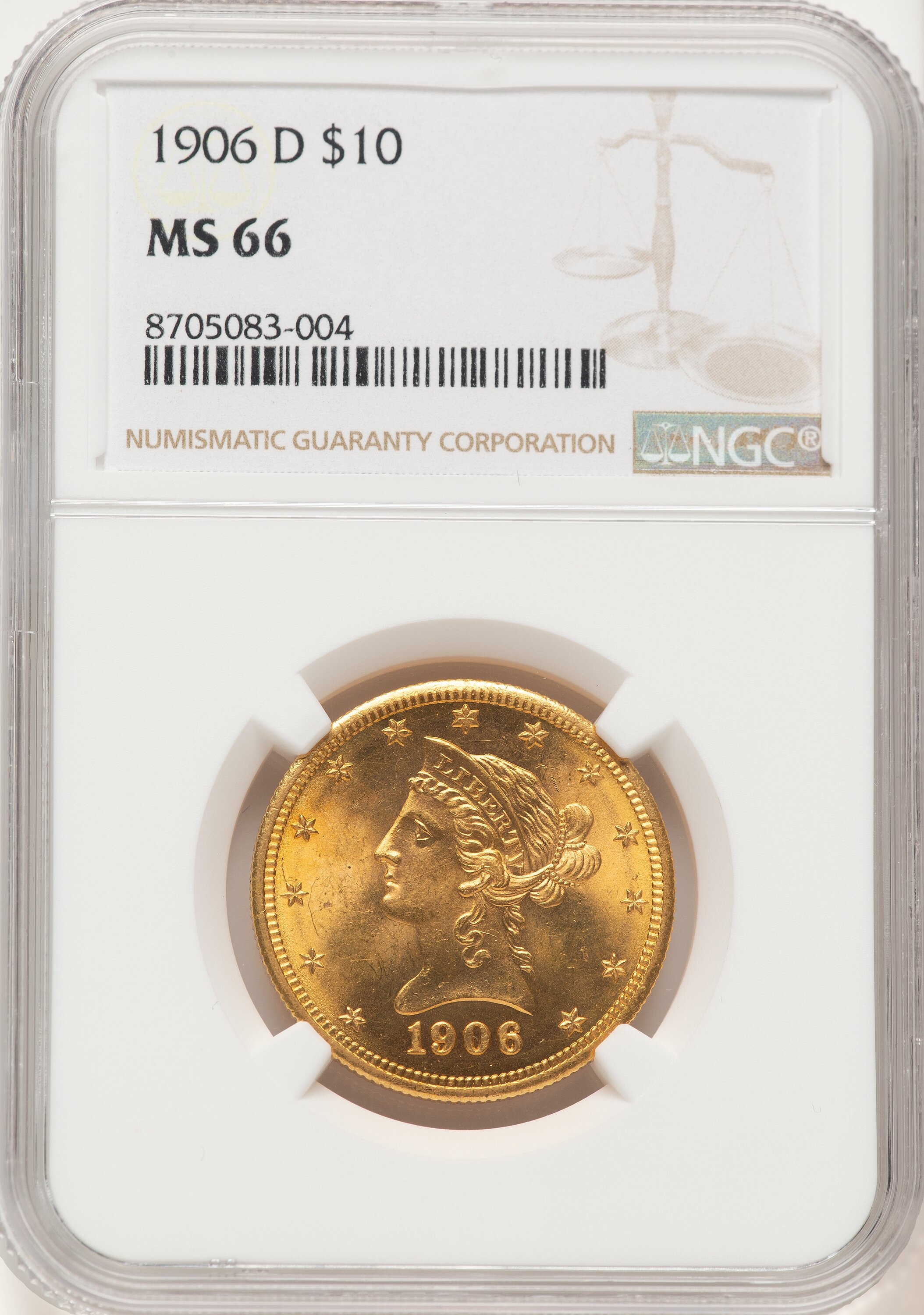 1906-D $10 Liberty Eagle NGC MS66 - LCR Coin