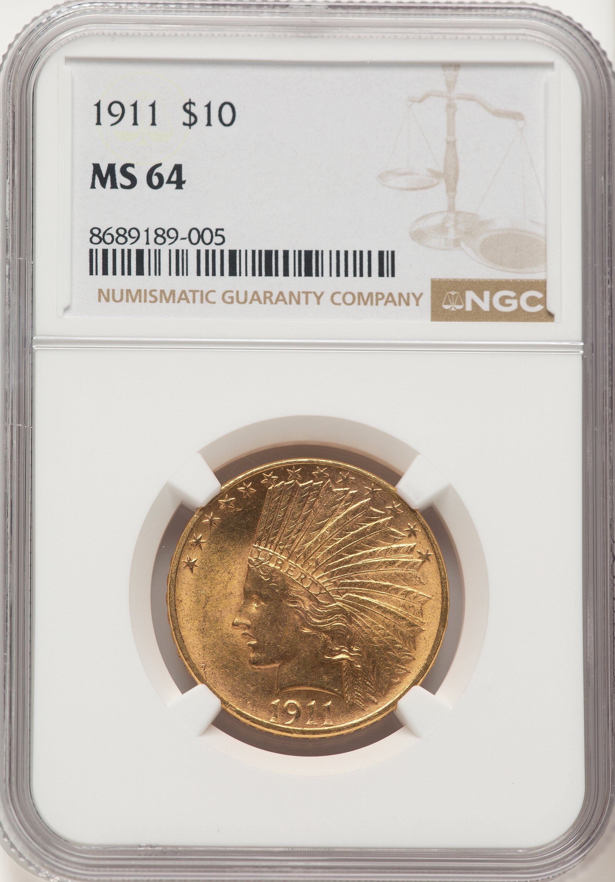 1911 $10 Indian Eagle NGC MS64 - LCR Coin