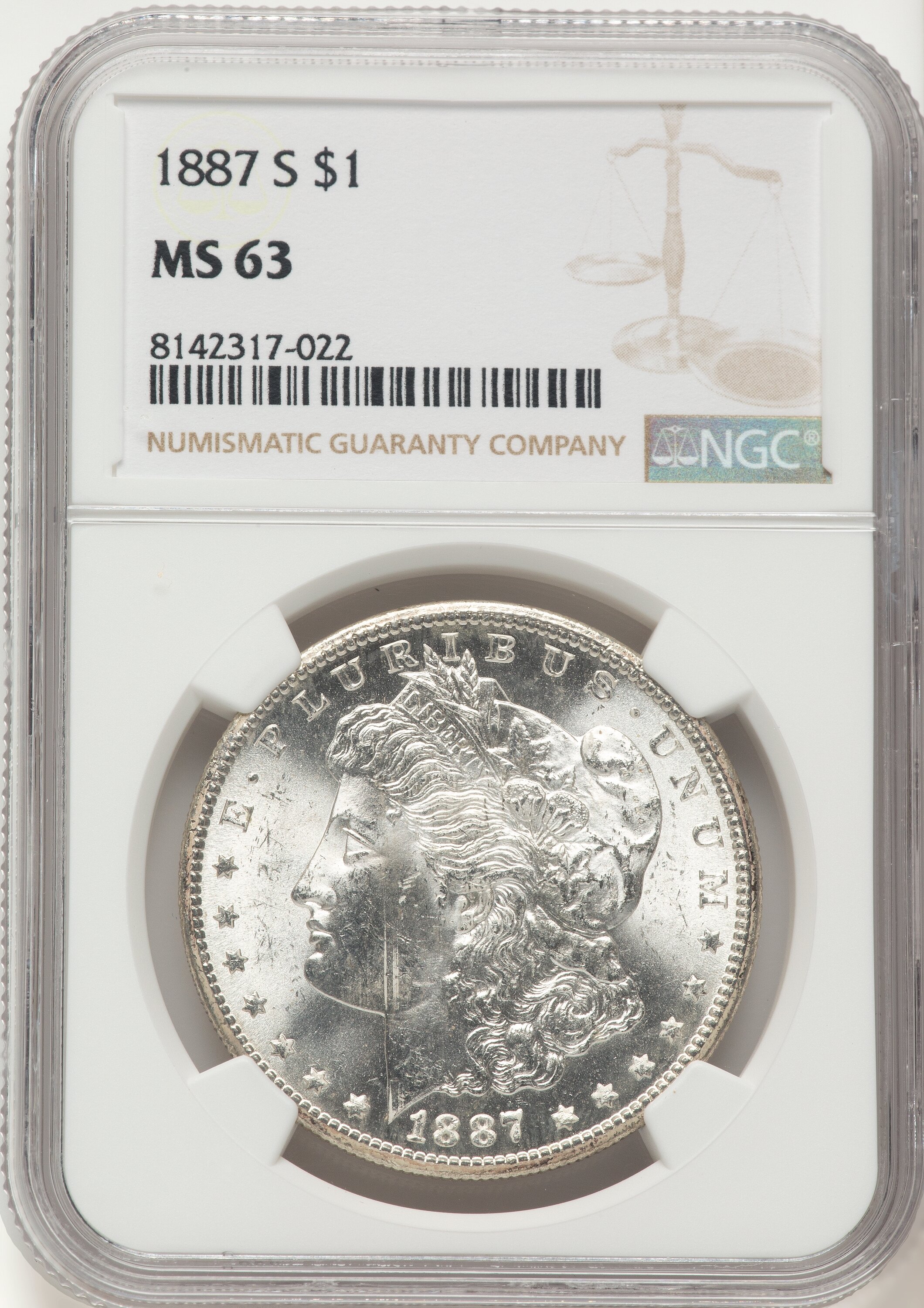 1887-S Morgan Dollar NGC MS63 - LCR Coin