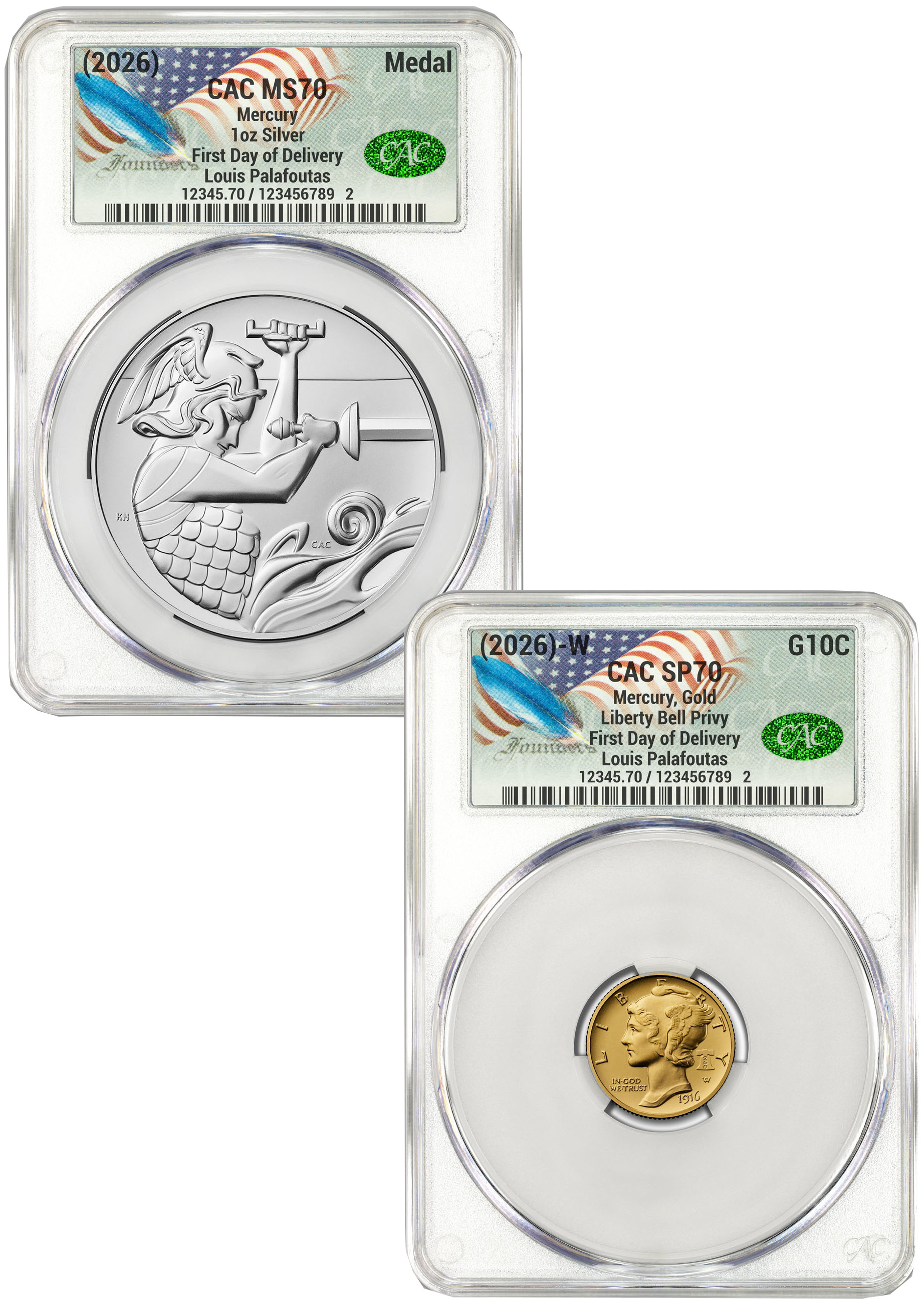 2026-W (P) Mercury Gold Silver Set FDD CAC MS70/SP70 | LCR Coin