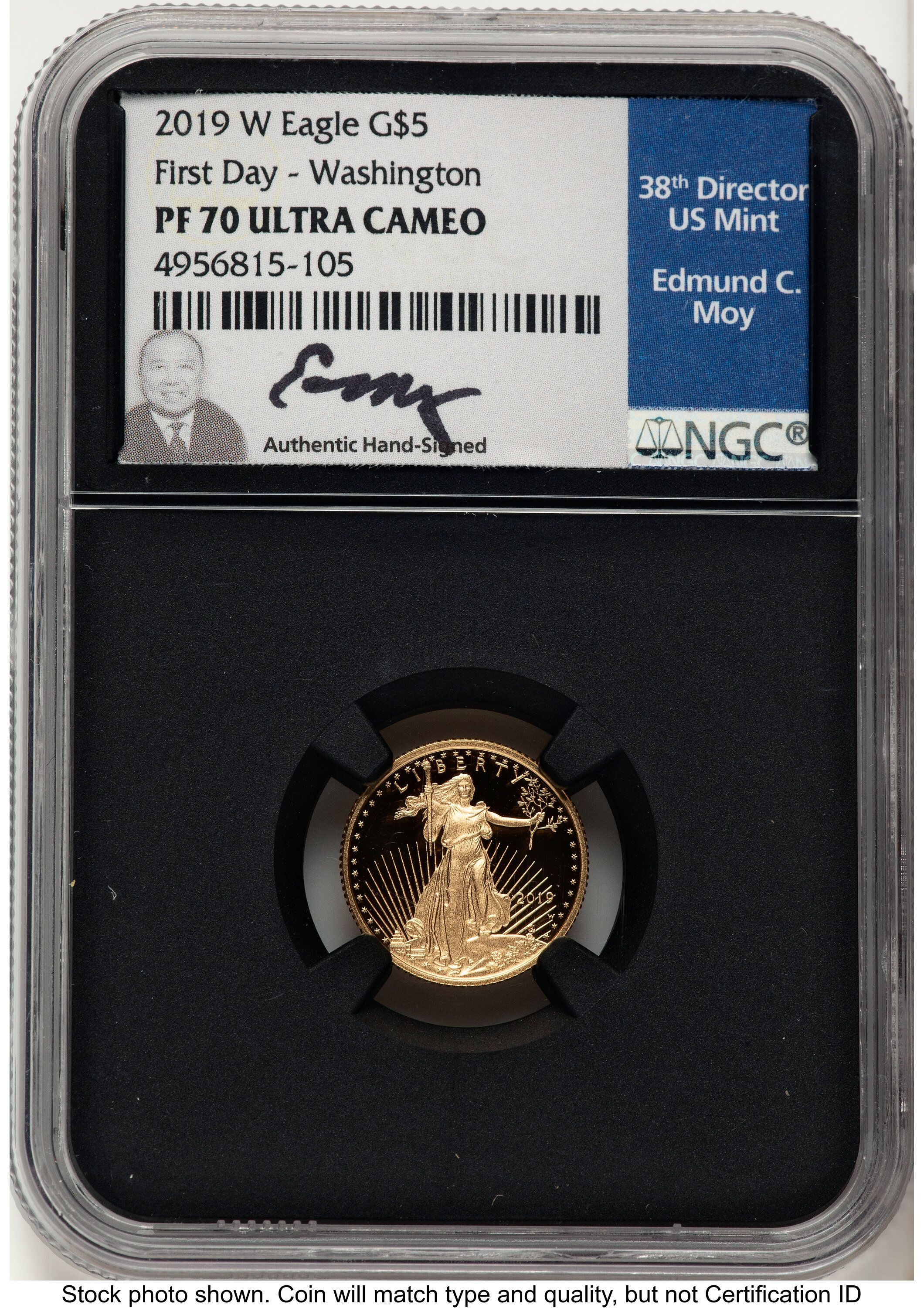 2019-W Proof Gold Eagle 1/10 oz FDI Washington NGC PF70 Ed Moy