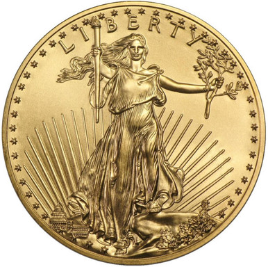 Half Ounce American Gold Eagle Coin BU (Random Year). Third image.