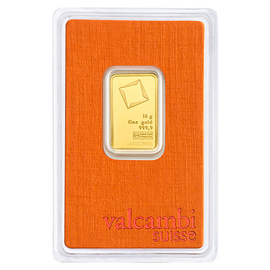 10 Gram Valcambi Gold Bar New w/ Assay. Third Image