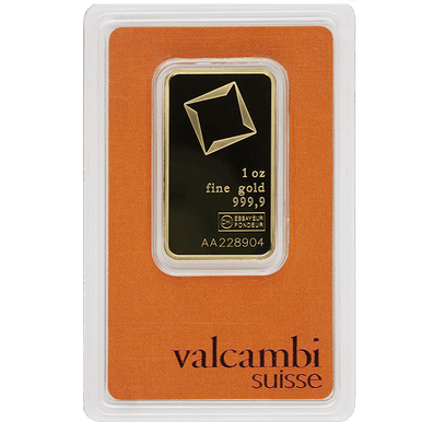 1 oz Gold Bar Valcambi w/Assay. Third Image