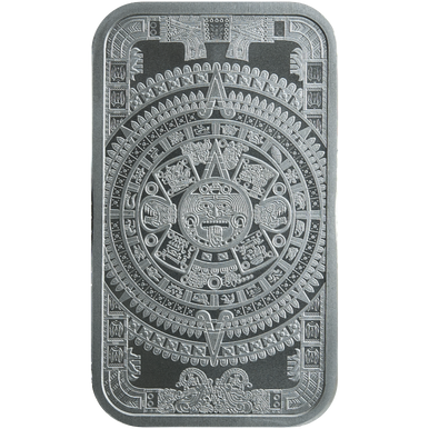 純銀バー 1オンス アステカカレンダー 1 oz Aztec Calendar 1 oz .999 Silver Bar Aztec Calendar | LCR Coin