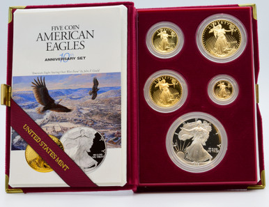 1995-W American Proof Gold and Silver Eagle 5 Coin Set | LCR Coin