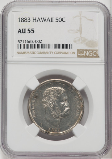1883 Hawaii Half Dollar Coins of Hawaii NGC AU55 - LCR Coin