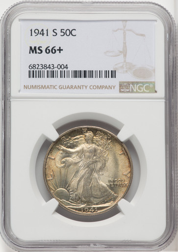 1941-S 50C Walking Liberty Half Dollar NGC MS66+ - LCR Coin
