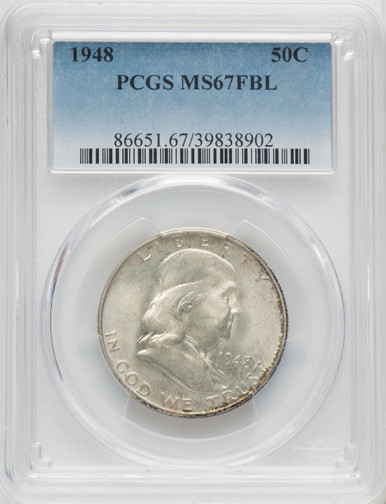 1948 50C FL Franklin Half Dollar PCGS MS67 - LCR Coin