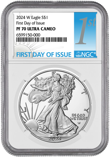 2024-W Silver Eagle First Day of Issue NGC PF70 Ultra Cameo Collectible Coin | LCR Coin