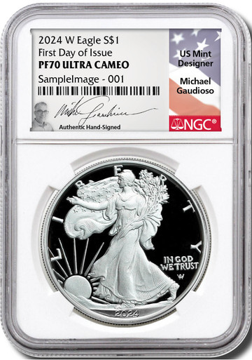 2024 W Silver Eagle First Day of Issue NGC PF70 Gaudioso Signed Collectible Coin | LCR Coin