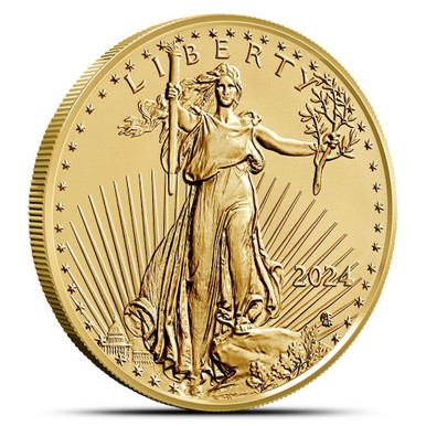 2024 1/10 oz American Gold Eagle Coin BU. Third image.