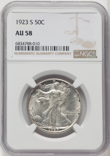 1923-S 50C Walking Liberty Half Dollar NGC AU58 - LCR Coin