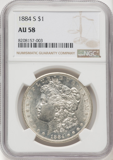 1884-S $1 Morgan Dollar NGC AU58 (768008012). Third Image