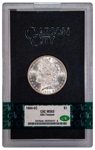 1884-CC $1 GSA Treasure Hoard Morgan Dollar CAC MS63 | LCR Coin