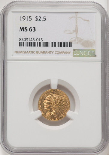 1915 $2.50 Indian Quarter Eagle NGC MS63 (771966010). Third Image