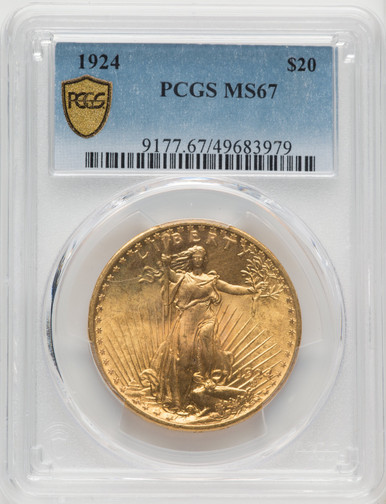 1924 $20 Saint Saint-Gaudens Double Eagle PCGS MS67 (768635004). Third Image