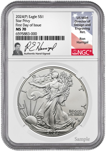 2024(P) Silver Eagle Star Privy FDI NGC MS70 Harrigal | LCR Coin