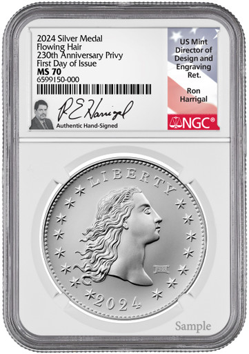 2024 Flowing Hair Silver Medal 230th FDI NGC MS70 W/Privy | LCR Coin