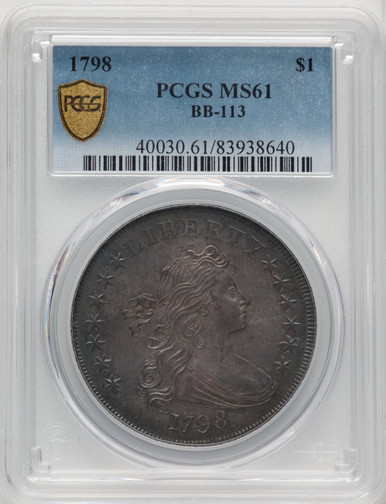 1798 $1 B-27 BB-113 Early Dollar PCGS MS61. Third image.