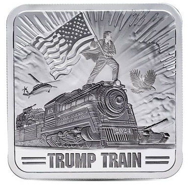 純銀バー 1オンス マウントトランプモア 1oz Mount Trumpmore 24 oz Trump Train Silver Bar - Dave And Co Metals