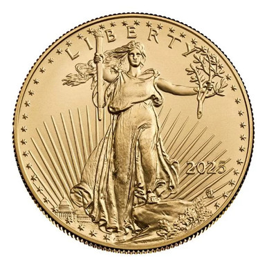 2025 1/2 oz American Gold Eagle Coin BU. Third image.