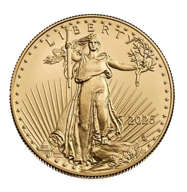 2025 1/10 oz American Gold Eagle Coin BU. Third image.