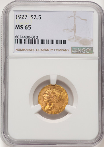 1927 $2.50 Indian Quarter Eagle NGC MS65 (774667019). Third Image