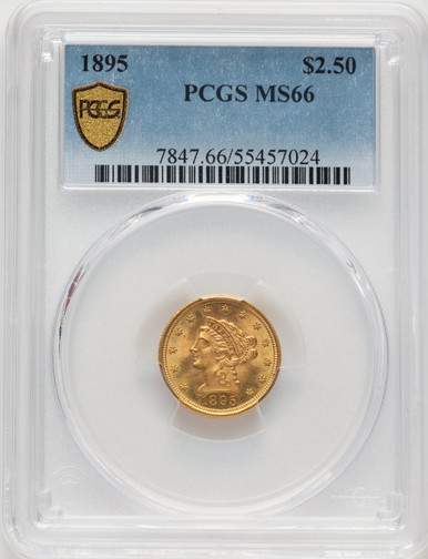 1895 $2.50 Liberty Quarter Eagle PCGS MS66. Third Image