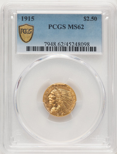 1915 $2.50 Indian Quarter Eagle PCGS MS62 (774783008). Third Image
