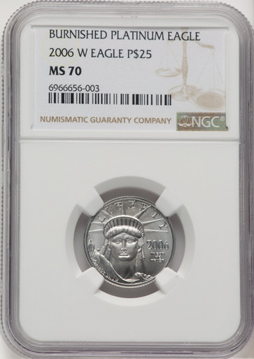 2006-W $25 Quarter-Ounce Platinum Eagle Burnished Brown Label NGC