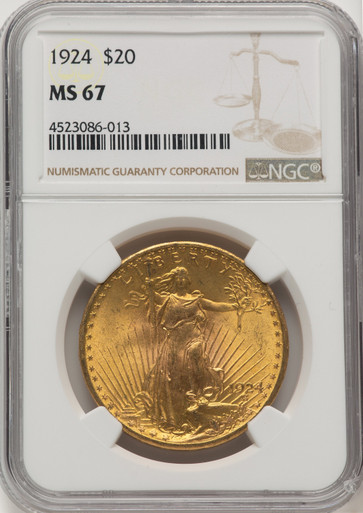 1924 $20 Saint Saint-Gaudens Double Eagle NGC MS67 (777158014). Third Image