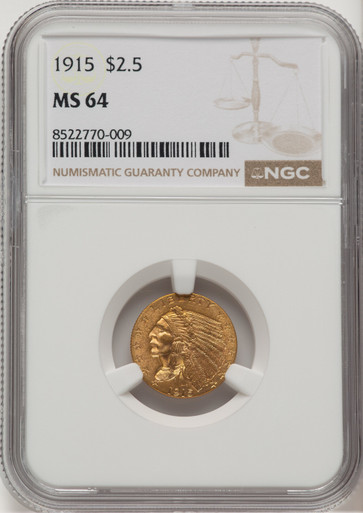 1915 $2.50 Indian Quarter Eagle NGC MS64 (776661010). Third Image