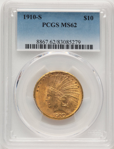 1910-S $10 Indian Eagle PCGS MS62 (777525136). Third Image