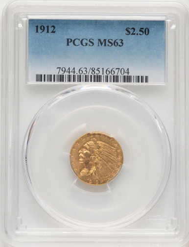 1912 $2.50 Indian Quarter Eagle PCGS MS63 (777472026). Third Image