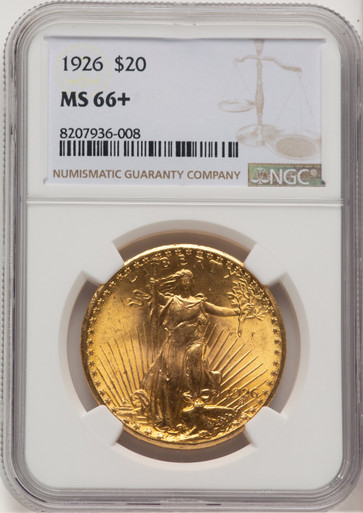 1926 $20 Saint-Gaudens Double Eagle NGC MS66+ (777410074). Third Image