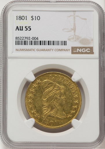 1801 $10 Early Eagle NGC AU55. Third Image
