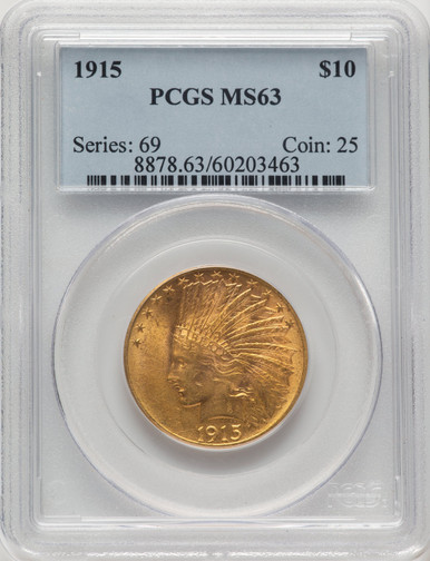 1915 $10 Indian Eagle PCGS MS63 (778252003). Third Image