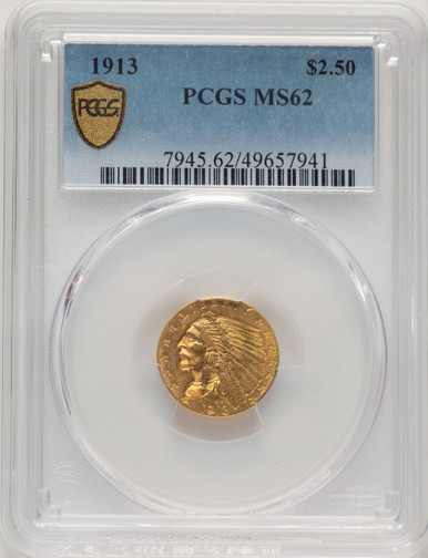 1913 $2.50 Indian Quarter Eagle PCGS MS62 (778449008). Third Image