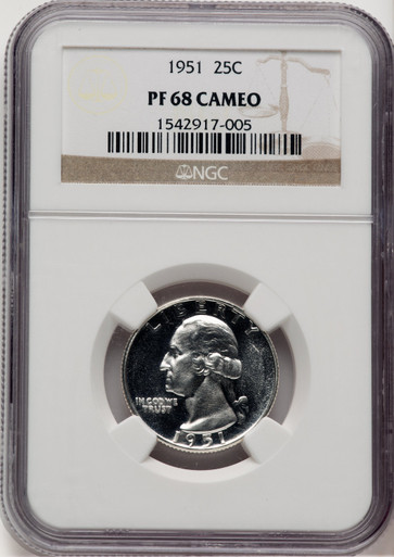 1951 25C CA Proof Washington Quarter NGC PR68 (778060002). Third Image