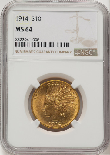 1914 $10 Indian Eagle NGC MS64. Third Image
