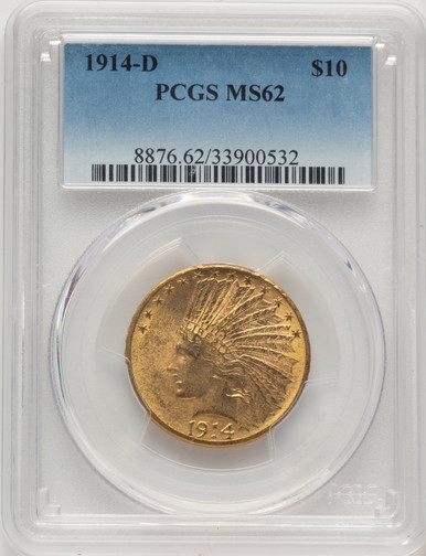 1914-D $10 Indian Eagle PCGS MS62 (778246005). Third Image