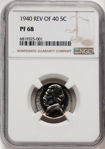 1940 5C Proof Jefferson Nickel NGC PR68 (777159005). Third Image
