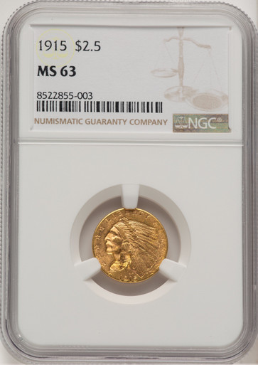 1915 $2.50 Indian Quarter Eagle NGC MS63 (521153075). Third Image