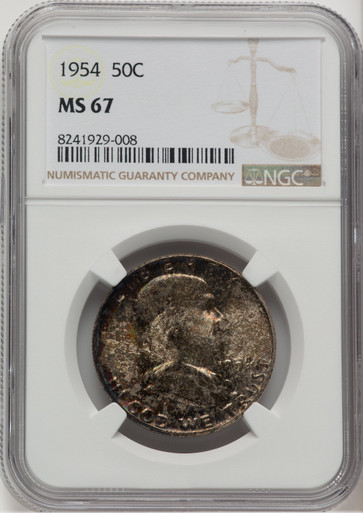 1954 50C Franklin Half Dollar NGC MS67. Third Image