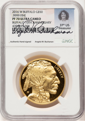 2016-W Proof Gold Buffalo 1 oz Angela Buchanan NGC PF70 - LCR Coin