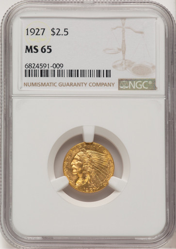 1927 $2.50 Indian Quarter Eagle NGC MS65 (778185022). Third Image