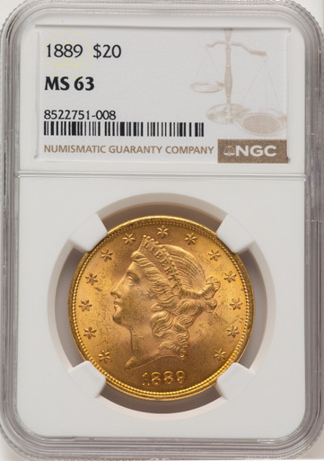 1889 $20 Liberty Double Eagle NGC MS63. Third Image